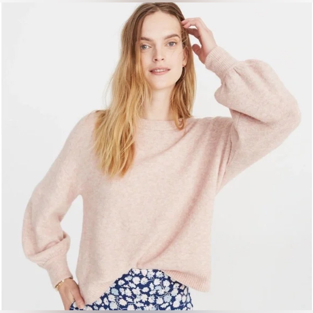MADEWELL Women’s Gladewell Alpaca Wool Blend Balloon Sleeve Pullover Sweater-M